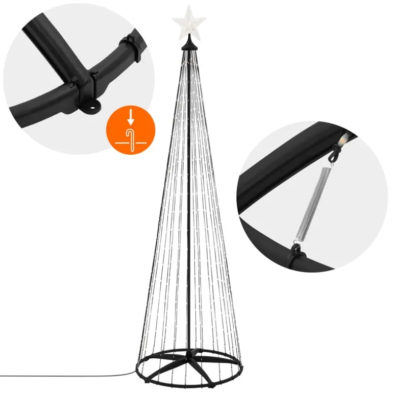 LED Weihnachtsdeko Baum Außen 210 cm mit 370 warmweißen LEDs