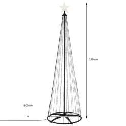 LED Weihnachtsdeko Baum Außen 210 cm mit 370 warmweißen LEDs