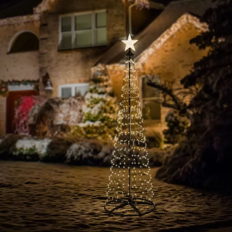 LED Weihnachtsdeko Baum Außen 210 cm mit 370 warmweißen LEDs