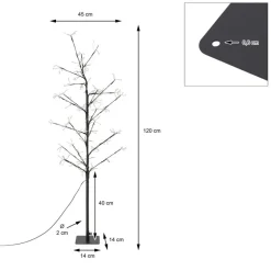 LED Weihnachtsdeko Baum 120 cm mit 240 Warmweißen LEDs