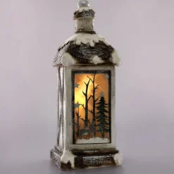 LED Weihnachtslaterne Warmweiße LED-Beleuchtung 60 cm aus Polyresin