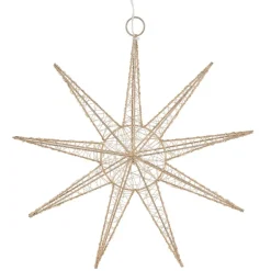 LED Weihnachtsstern 30 cm Gold aus Metall mit warmweißen LEDs