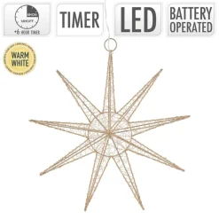 LED Weihnachtsstern 30 cm Gold aus Metall mit warmweißen LEDs