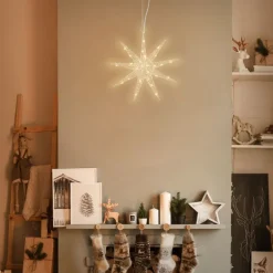 LED Weihnachtsstern 30 cm Gold aus Metall mit warmweißen LEDs