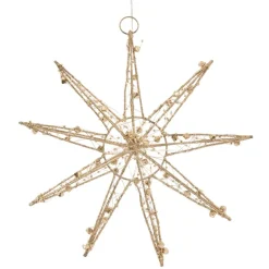 LED Weihnachtsstern 30 cm Gold aus Metall mit warmweißen LEDs