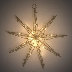 LED Weihnachtsstern 30 cm Gold aus Metall mit warmweißen LEDs