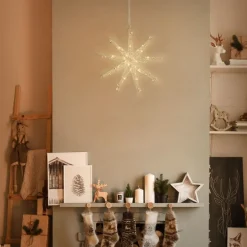 LED Weihnachtsstern 30 cm Gold aus Metall mit warmweißen LEDs