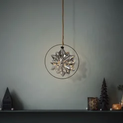 LED Weihnachtsstern Ø18 cm Grau aus Metall mit warmweißen LEDs