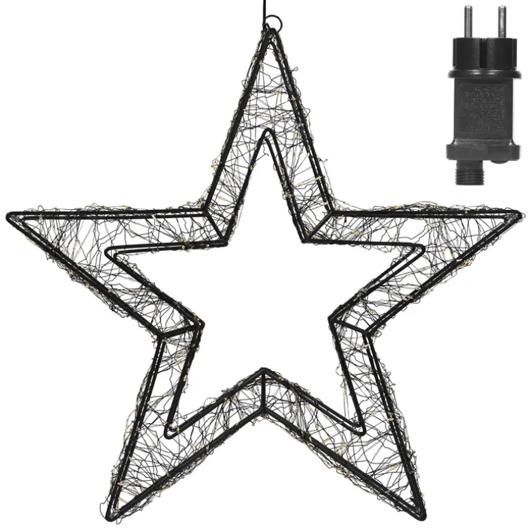 LED Weihnachtsstern 38 cm mit 500 extra-warmweißen LEDs und Timer für Innen und Außen IP44 Spritzwassergeschützt