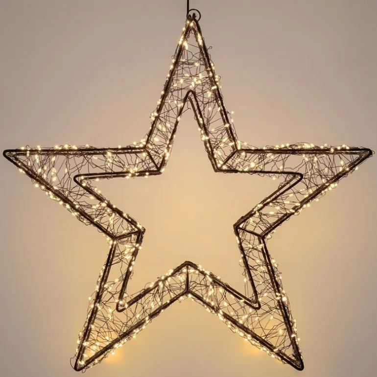 LED Weihnachtsstern 38 cm mit 500 extra-warmweißen LEDs und Timer für Innen und Außen IP44 Spritzwassergeschützt