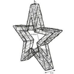 LED Weihnachtsstern 38 cm mit 500 extra-warmweißen LEDs und Timer für Innen und Außen IP44 Spritzwassergeschützt