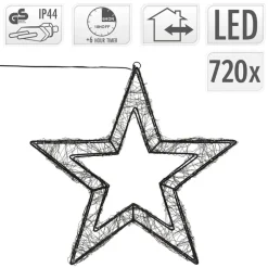 LED Weihnachtsstern 50 cm mit 720 extra-warmweißen LEDs und Timer für Innen und Außen IP44 Spritzwassergeschützt