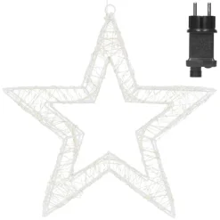 LED Weihnachtsstern 38 cm mit 960 warmweißen LEDs und Timer aus Metall für Innen und Außen IP44 Spritzwassergeschützt