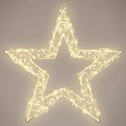 LED Weihnachtsstern 38 cm mit 960 warmweißen LEDs und Timer aus Metall für Innen und Außen IP44 Spritzwassergeschützt