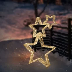 LED Weihnachtsstern 80 cm mit 350 warmweißen LEDs und Timer für Innen und Außen IP44 Spritzwassergeschützt