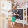 Lernturm 2in1 für Kinder ab 1 Jahr Weiß aus Holz inkl. Tafel von Joyz