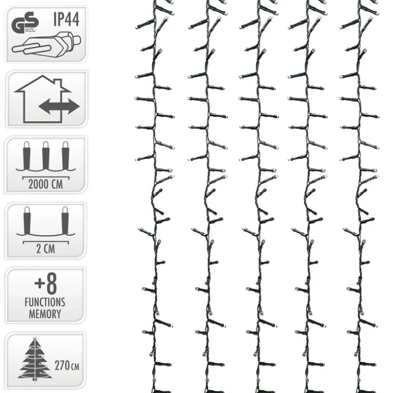 Lichterkette LED 20 m weiß 1000 LED Birnen