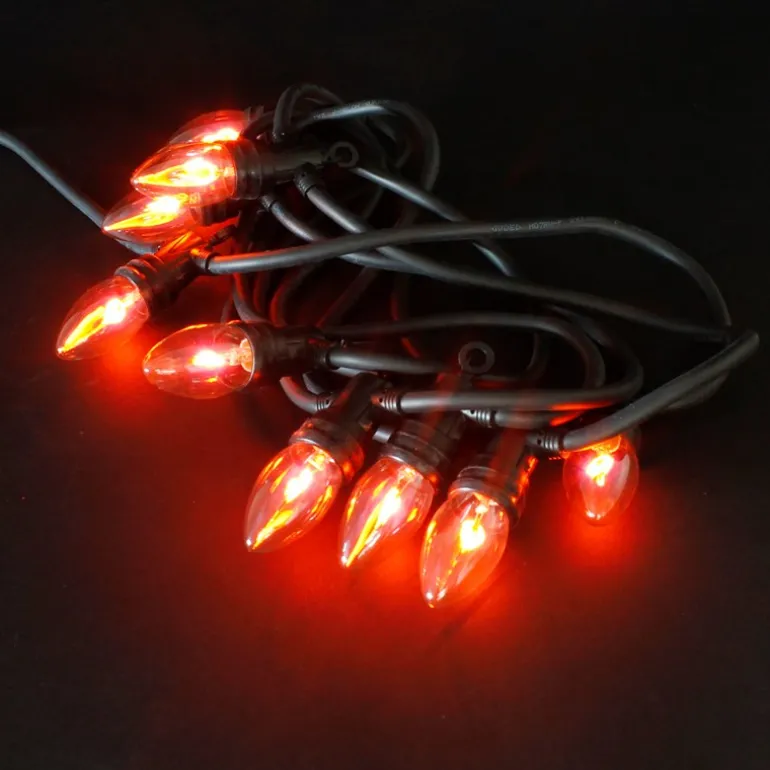 Lichterkette 3,6 m mit 10 Glühbirnen Warmweiß Flammen Effekt