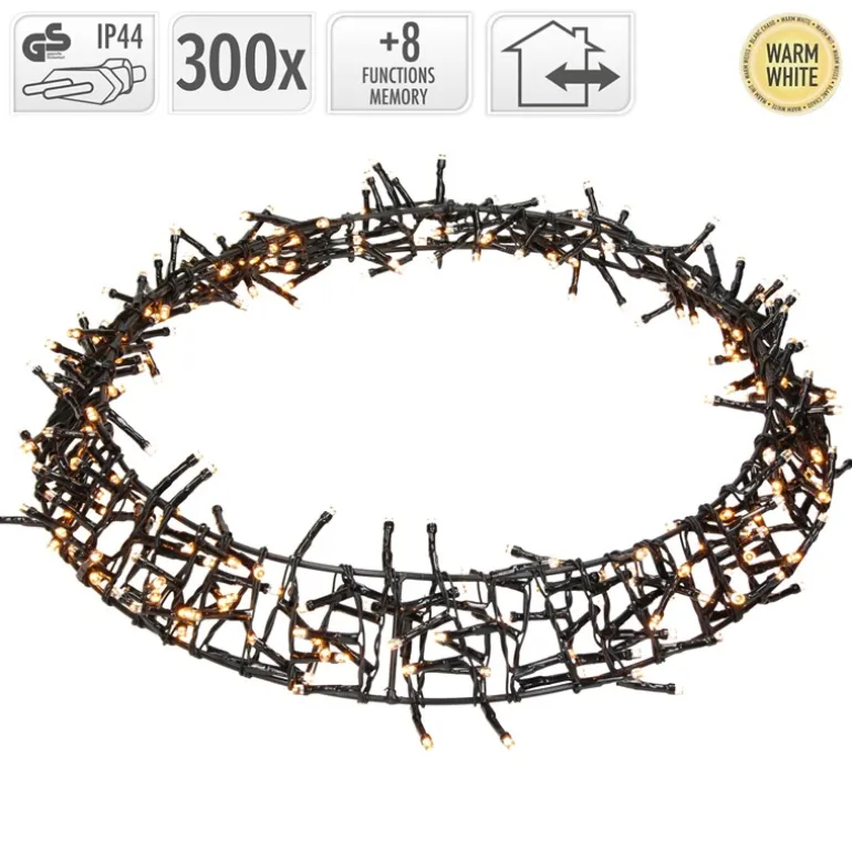 Lichterkranz für Weihnachten Ø38cm Warmweiß 300 LEDs IP44 Innen/Außen