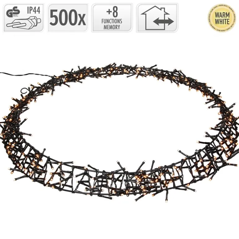 Lichterkranz für Weihnachten Ø58cm Warmweiß 500 LEDs IP44 Innen/Außen