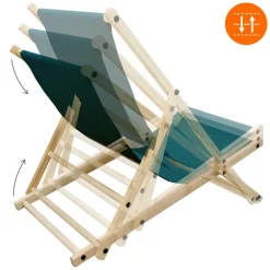 Liegestuhl 4er Set klappbar aus Holz 3 Liegepositionen bis 120 kg Dunkelgrün