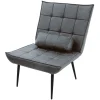Lounge Chair aus Kunstleder Anthrazit Polstersessel mit Lendenkissen Relaxsessel ML-Design