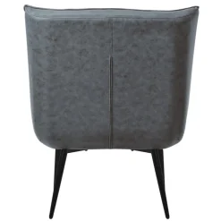 Lounge Chair aus Kunstleder Anthrazit Polstersessel mit Lendenkissen Relaxsessel ML-Design