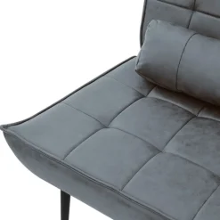 Lounge Chair aus Kunstleder Anthrazit Polstersessel mit Lendenkissen Relaxsessel ML-Design