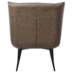 Lounge Chair aus Kunstleder Braun Polstersessel mit Lendenkissen Relaxsessel ML-Design