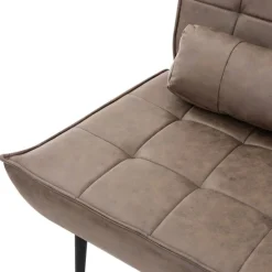 Lounge Chair aus Kunstleder Braun Polstersessel mit Lendenkissen Relaxsessel ML-Design
