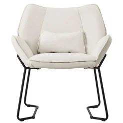 Loungesessel mit Armlehnen Beige Relaxsessel mit Leinenbezug ML-Design