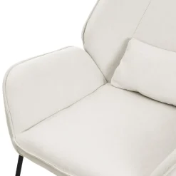Loungesessel mit Armlehnen Beige Relaxsessel mit Leinenbezug ML-Design