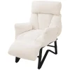 Loungesessel mit Armlehnen Beige Relaxsessel mit Leinenbezug ML-Design