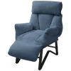 Loungesessel mit Armlehnen Blau Relaxsessel mit Leinenbezug ML-Design