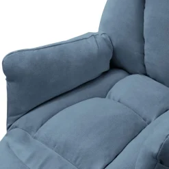 Loungesessel mit Armlehnen Blau Relaxsessel mit Leinenbezug ML-Design