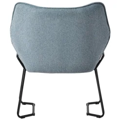 Loungesessel mit Armlehnen Blau Relaxsessel mit Leinenbezug ML-Design