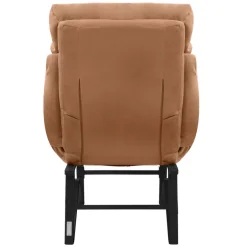 Loungesessel mit Armlehnen Braun Relaxsessel mit Leinenbezug ML-Design