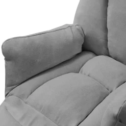 Loungesessel mit Armlehnen Grau Relaxsessel mit Leinenbezug ML-Design