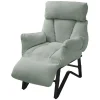 Loungesessel mit Armlehnen Grau/Grün Relaxsessel mit Leinenbezug ML-Design