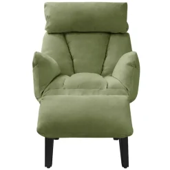 Loungesessel mit Armlehnen Grün Relaxsessel mit Leinenbezug ML-Design