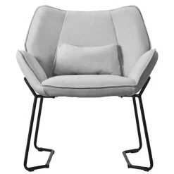 Loungesessel mit Armlehnen Hellgrau Relaxsessel mit Leinenbezug ML-Design