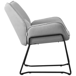 Loungesessel mit Armlehnen Hellgrau Relaxsessel mit Leinenbezug ML-Design