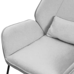 Loungesessel mit Armlehnen Hellgrau Relaxsessel mit Leinenbezug ML-Design