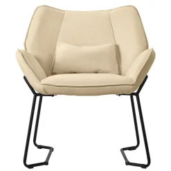 Loungesessel mit Armlehnen Rosa Relaxsessel mit Leinenbezug ML-Design
