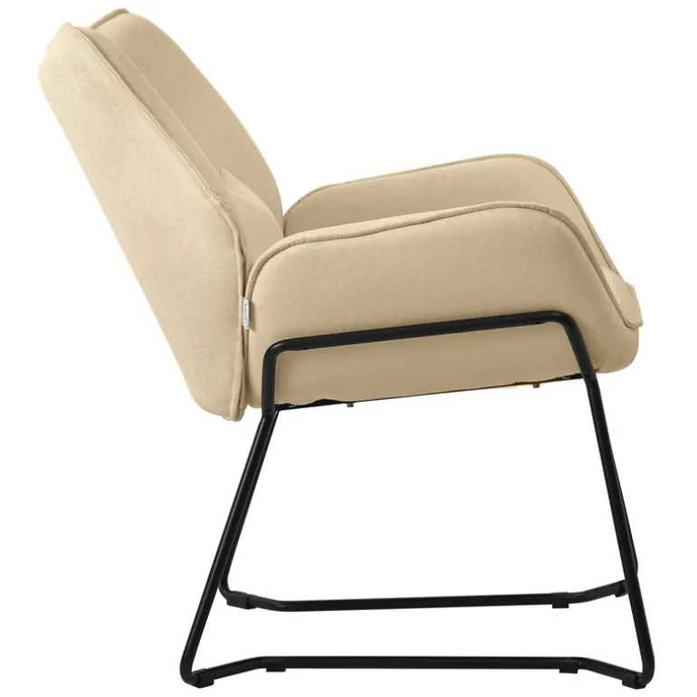 Loungesessel mit Armlehnen Rosa Relaxsessel mit Leinenbezug ML-Design