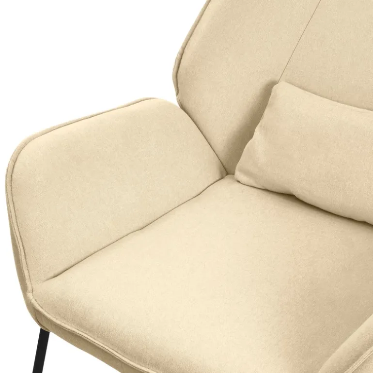 Loungesessel mit Armlehnen Rosa Relaxsessel mit Leinenbezug ML-Design