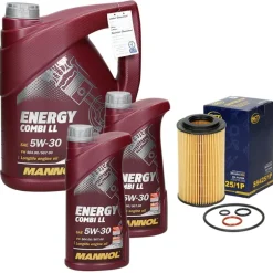 Ölwechselset mit Mannol Energy Combi LL 5W-30 7L, BMW 3 (E46), Mercedes-Benz C-Klasse (W202)