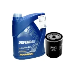 Ölwechselset mit Mannol 10W-40 Defender 5L Citroen C1 Renault Laguna