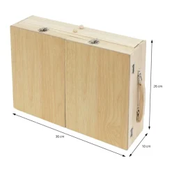 Malkoffer aus Holz 85-Teilig mit Pinseln, Bleistiften, Acrylfarben und Skizzierblöcken