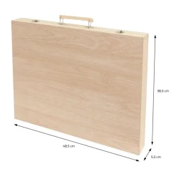 Malset 220-Teilig im Holzkoffer mit Filzstiften, Wachsmalstiften, Ölpastellkreide, Buntstiften und Wasserfarben